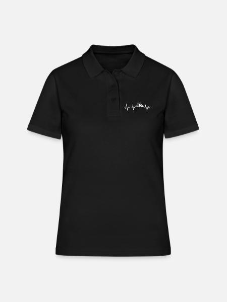Montagne battement de coeur T-shirt mountain - Polo Femme - noir