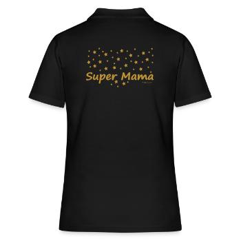 Super Mama - Frauen Polo Shirt - Schwarz - Hinten - Ailine (174cm)