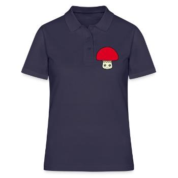 Champignon Kawaii Kawaii Chibi Nourriture Kawaii - Polo Femme - bleu marine - Devant - Ailine (174cm)