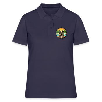 Berger d’Europe de l’Est Race Cartoon Beach - Polo Femme - bleu marine - Devant - Ailine (174cm)