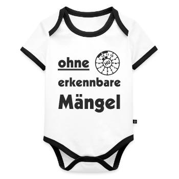 ohne erkennbare Mängel TÜV - Baby Bio-Kurzarm-Kontrastbody - Weiß/Schwarz  - Vorne