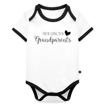 You're going to be grandparents - Baby Bio-Kurzarm-Kontrastbody - Weiß/Schwarz  - Vorne
