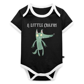 Arbeit Job Sprüche Arbeitstier Bürohumor Wölfe - Baby Bio-Kurzarm-Kontrastbody - Schwarz/Weiß  - Vorne