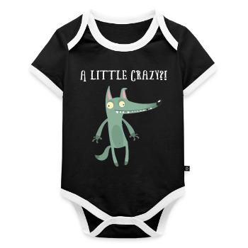 Arbeit Job Sprüche Arbeitstier Bürohumor Wölfe - Baby Bio-Kurzarm-Kontrastbody - Schwarz/Weiß  - Vorne
