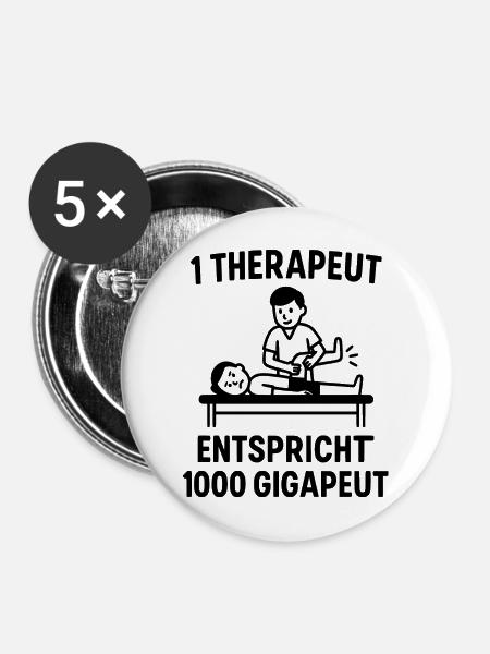 Physio Motivation KNOW YOUR VALUE Therapeut - Buttons mittel 32 mm (5er Pack) - Weiß