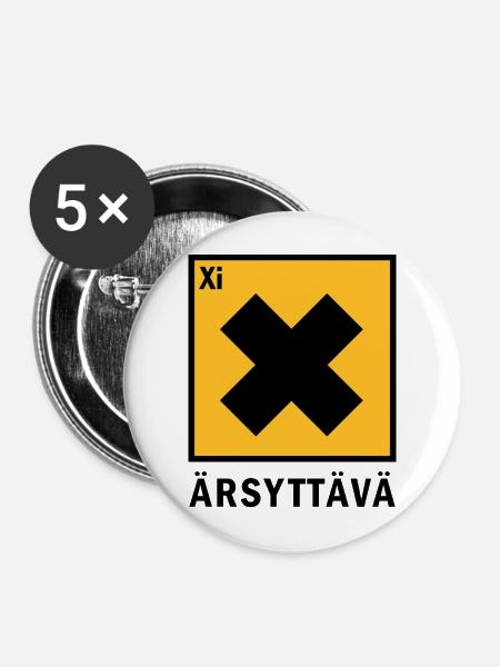 irritierend - Buttons mittel 32 mm (5er Pack) - Weiß