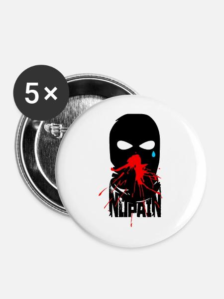 No Pain - Buttons mittel 32 mm (5er Pack) - Weiß