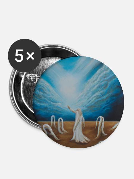 Kraft - Buttons mittel 32 mm (5er Pack) - Weiß