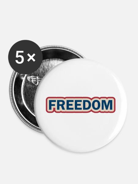 Freiheitsmutiges Patriotisches Statement-design - Buttons mittel 32 mm (5er Pack) - Weiß