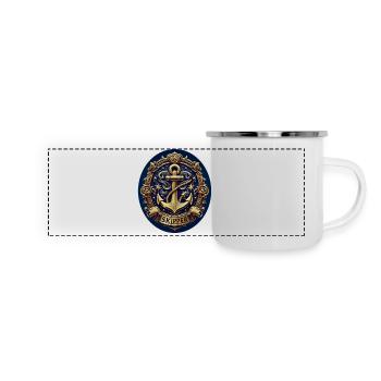 Skipper Logo - Panorama Emaille-Tasse - Weiß - Vorne