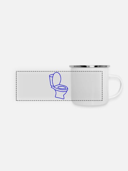 Klo WC Toilette - Panorama Emaille-Tasse - Weiß