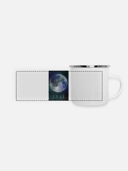 LUNA - Panorama Emaille-Tasse - Weiß