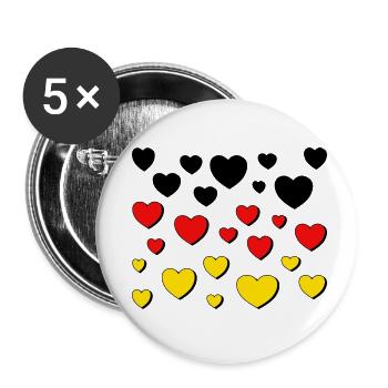 deutschland schwarz rot gold - Buttons klein 25 mm (5er Pack) - Weiß - Vorne