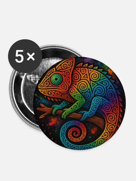 Regenbogen - Buttons klein 25 mm (5er Pack) - Weiß