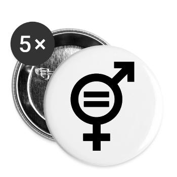 Égalité des sexes Égalité entre hommes et femmes Égalité égalité égalité - Lot de 5 petits badges (25 mm) - blanc - Devant