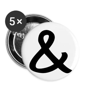 Und-Zeichen - Buttons klein 25 mm (5er Pack) - Weiß - Vorne