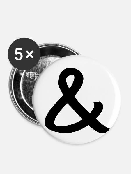 Und-Zeichen - Buttons klein 25 mm (5er Pack) - Weiß
