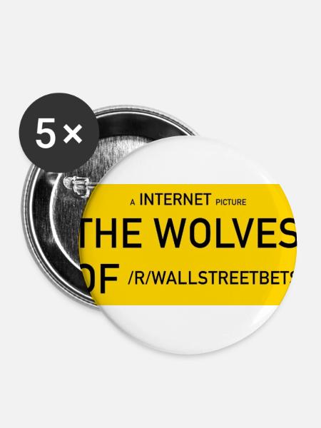 Wolves of /r/wallstreetbets - Buttons klein 25 mm (5er Pack) - Weiß
