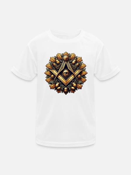 Freimaurer Logo - Kinder Funktions-T-Shirt - Weiß