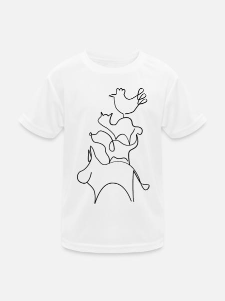 Bremer Stadtmusikanten Linien - Kinder Funktions-T-Shirt - Weiß - Vorne