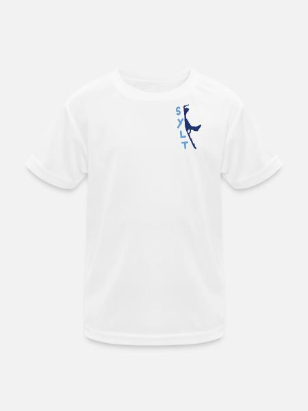 sylt blau mit schriftzug - Kinder Funktions-T-Shirt - Weiß