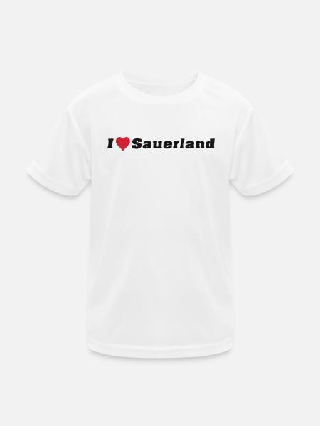 I Love Sauerland - Kinder Funktions-T-Shirt - Weiß