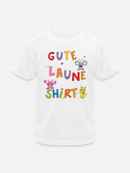 gute Laune Shirt - Kinder Funktions-T-Shirt - Weiß - Vorne