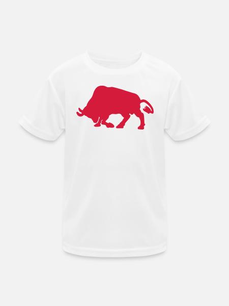 Kampfstier - Kinder Funktions-T-Shirt - Weiß