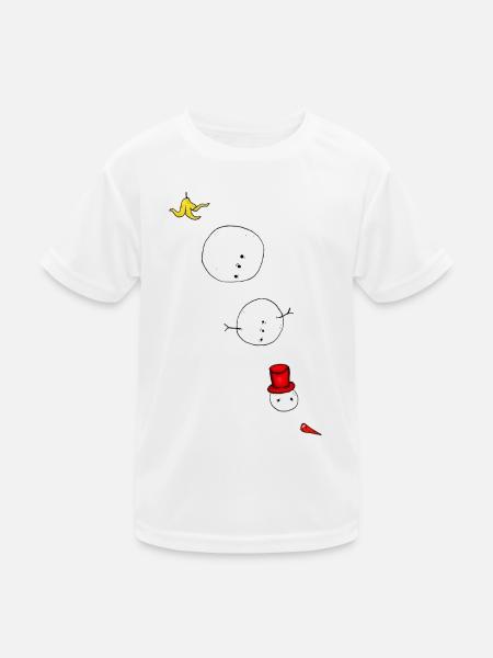 Schneemann ausgerutscht - Kinder Funktions-T-Shirt - Weiß