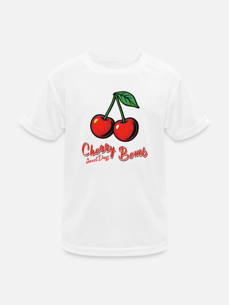 Kirsch-Mädchen - Kinder Funktions-T-Shirt - Weiß