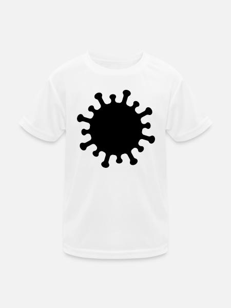 Corona-Virus-Symbol - Kinder Funktions-T-Shirt - Weiß - Vorne