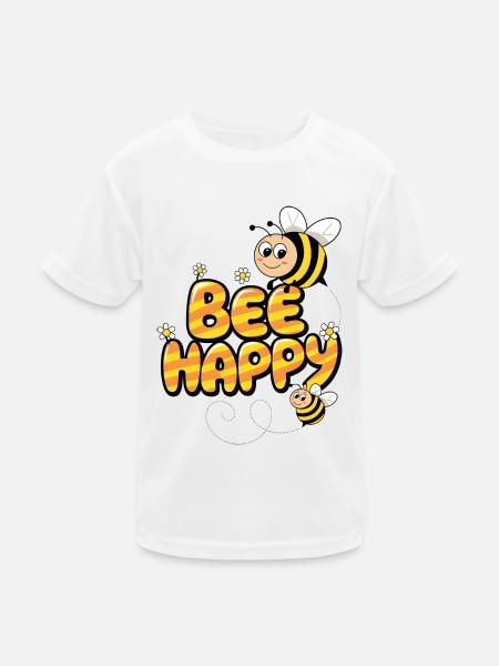 Bee Happy - Kids Functional T-Shirt - white