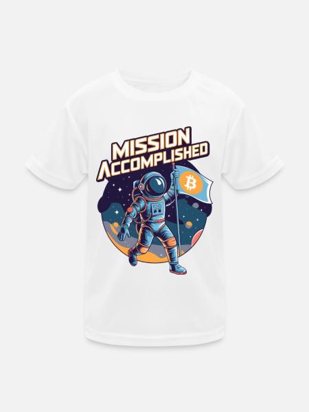 Mission erfüllt - Kinder Funktions-T-Shirt - Weiß - Vorne