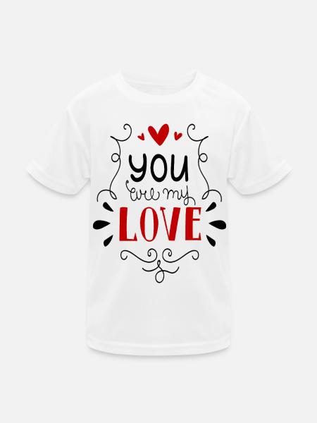 You wil my Love Liebe Baby Kinder - Kinder Funktions-T-Shirt - Weiß - Vorne