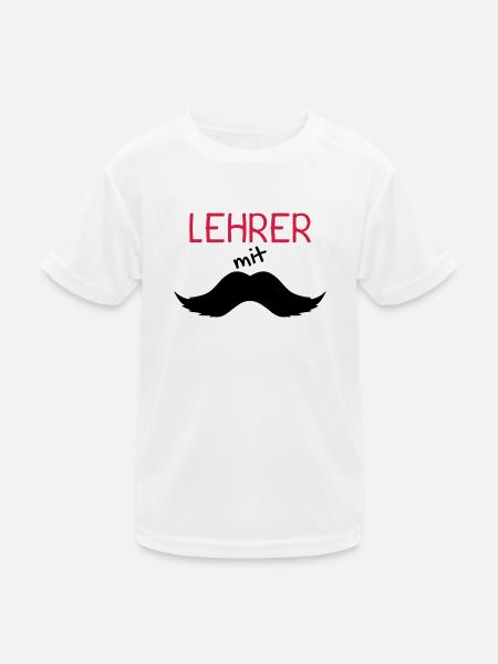 Lehrer mit Schnurrbart - Kinder Funktions-T-Shirt - Weiß - Vorne