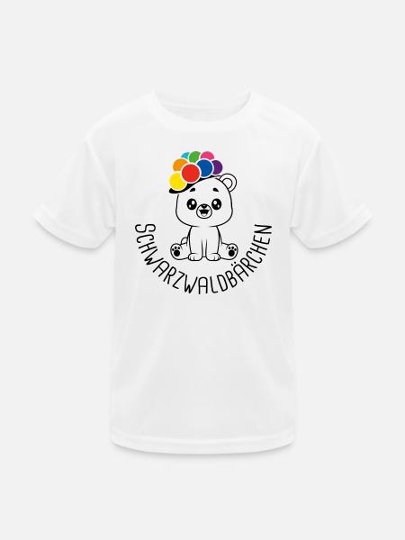 Schwarzwaldbärchen - Kinder Funktions-T-Shirt - Weiß