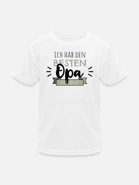 Ich hab den besten Opa der Welt - Kinder Funktions-T-Shirt - Weiß - Vorne