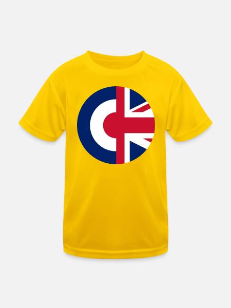 Britische Mods - Kinder Funktions-T-Shirt - Eigelb - Vorne