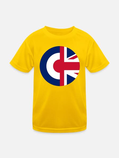 Britische Mods - Kinder Funktions-T-Shirt - Eigelb - Vorne