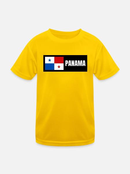 Panama Flagge - Kinder Funktions-T-Shirt - Eigelb - Vorne