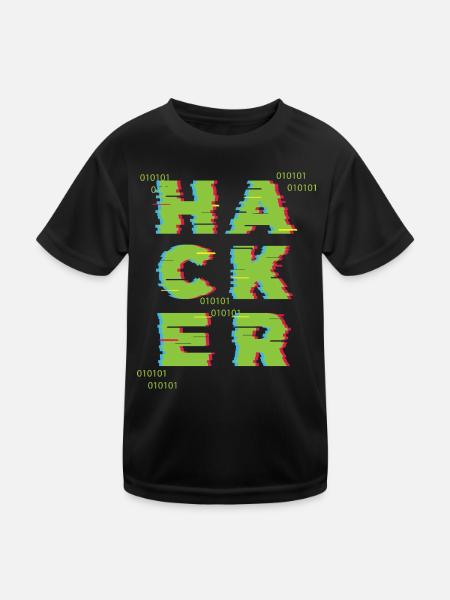 Hacker 0101 - Kinder Funktions-T-Shirt - Schwarz