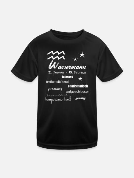 Wassermann Sternzeichen - Kinder Funktions-T-Shirt - Schwarz