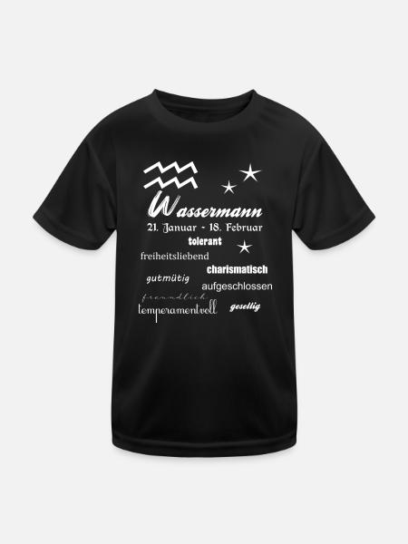 Wassermann Sternzeichen - Kinder Funktions-T-Shirt - Schwarz