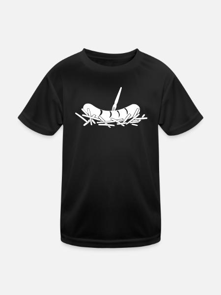 French fries currywurst - Kids Functional T-Shirt - black - Front