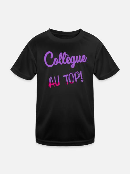 KOLLEGE - Kinder Funktions-T-Shirt - Schwarz - Vorne