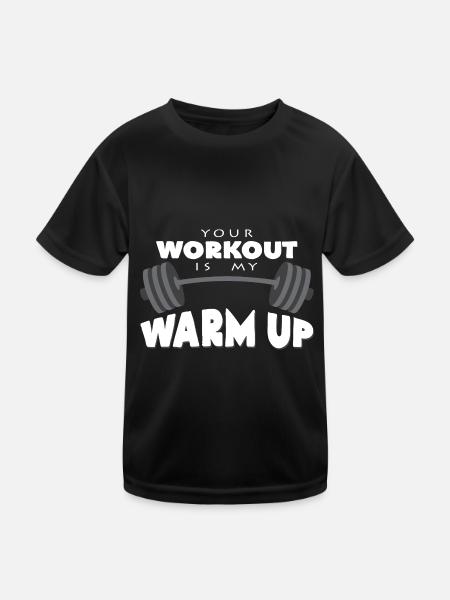 dumbbell - Kids Functional T-Shirt - black - Front