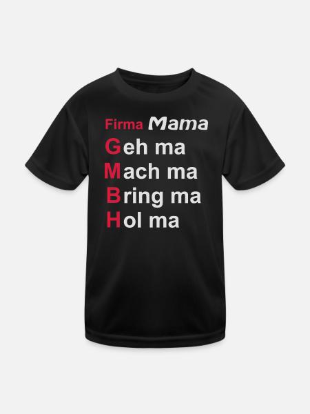 firma mama - Kinder Funktions-T-Shirt - Schwarz