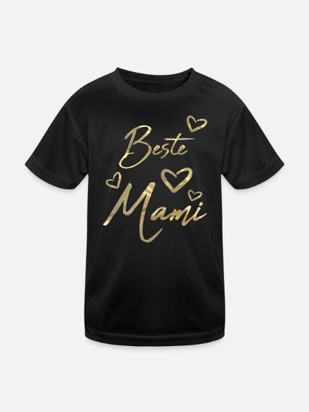 Beste Mami - Kinder Funktions-T-Shirt - Schwarz
