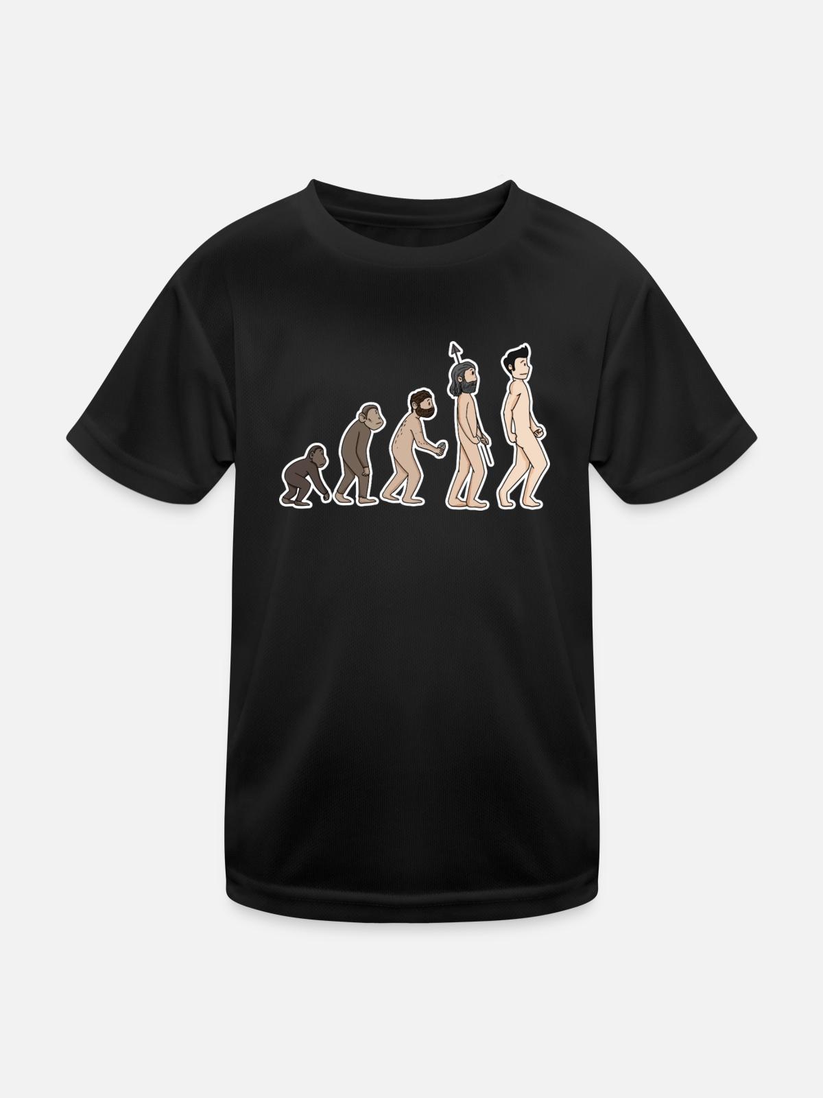 Evolution - Kinder Funktions-T-Shirt - Schwarz - Vorne