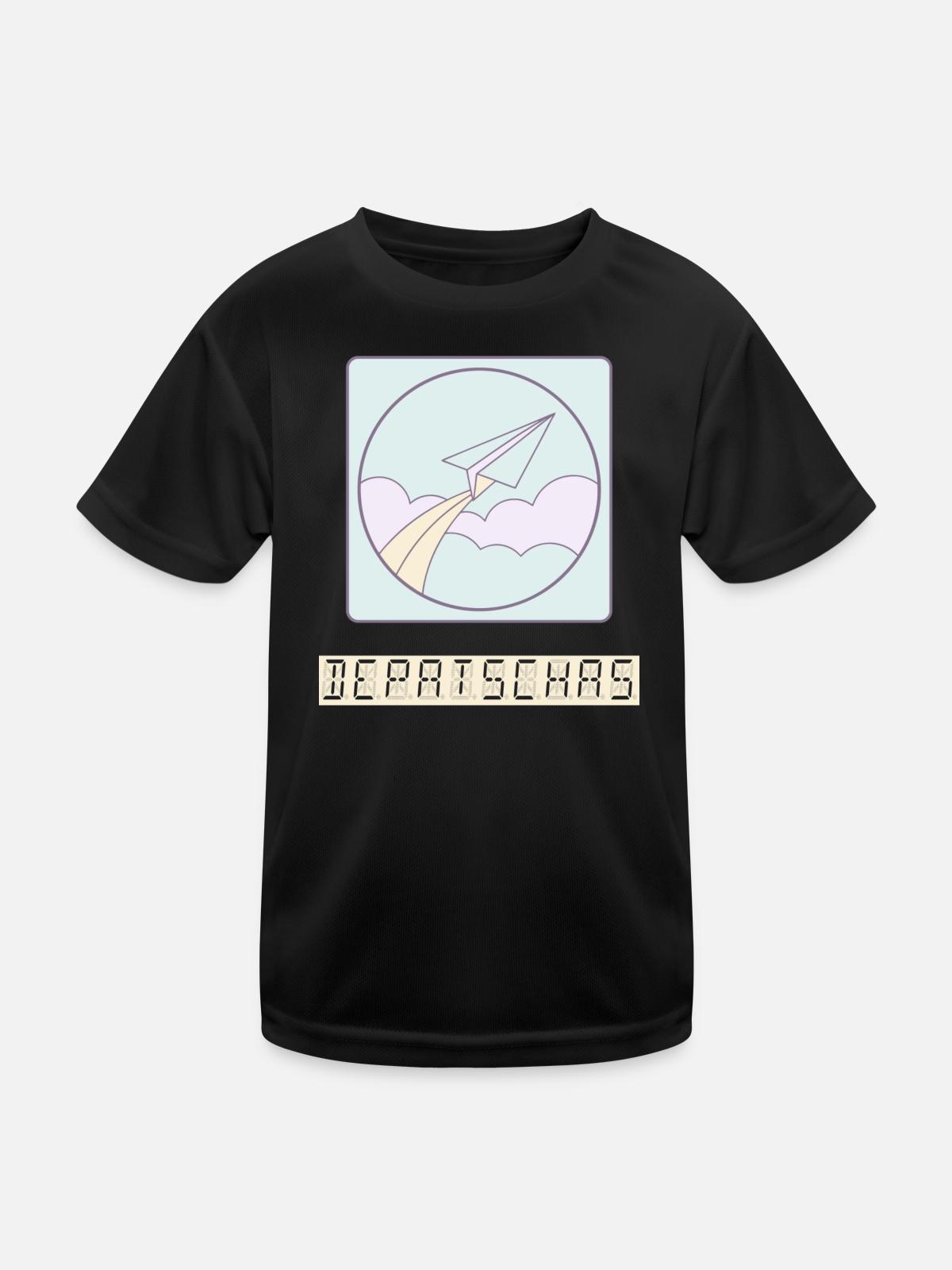 departure - Kinder Funktions-T-Shirt - Schwarz - Vorne